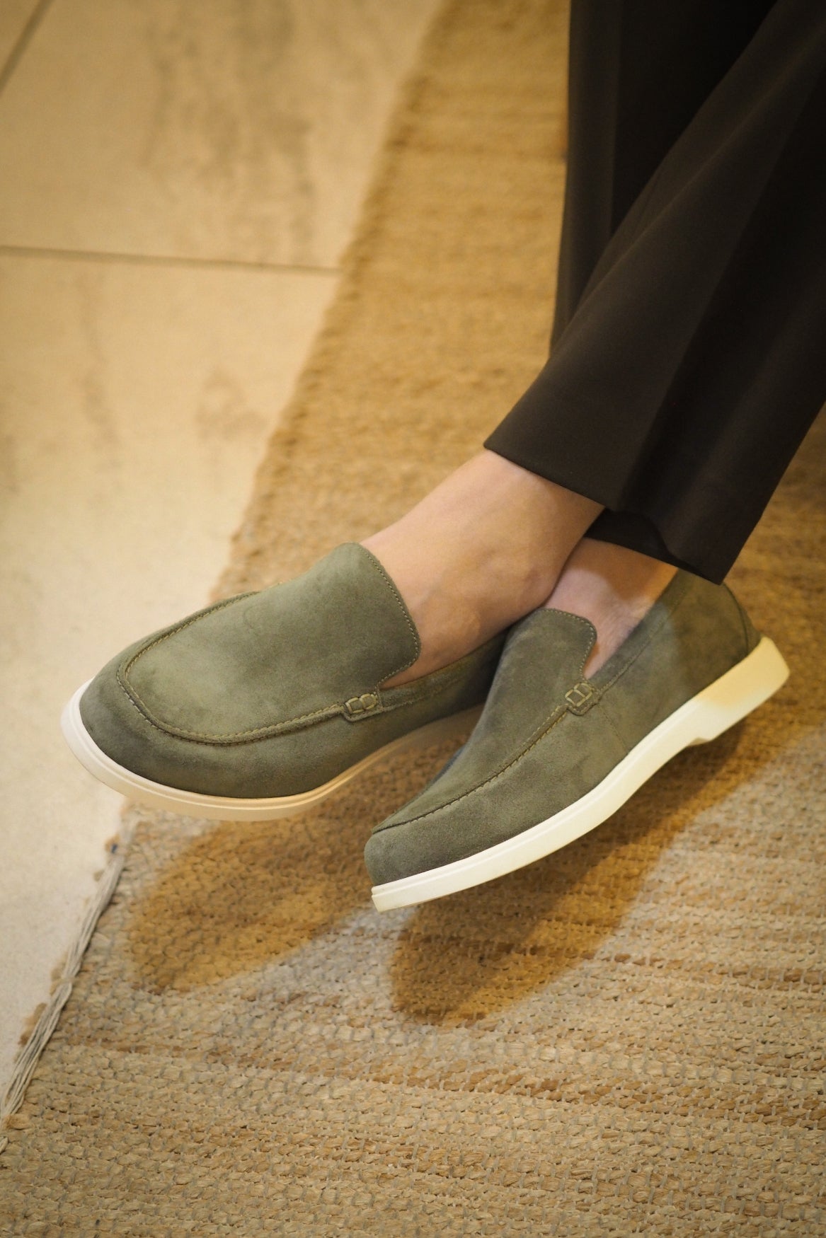 Tuscany Apron Loafer Suede | Pistachio
