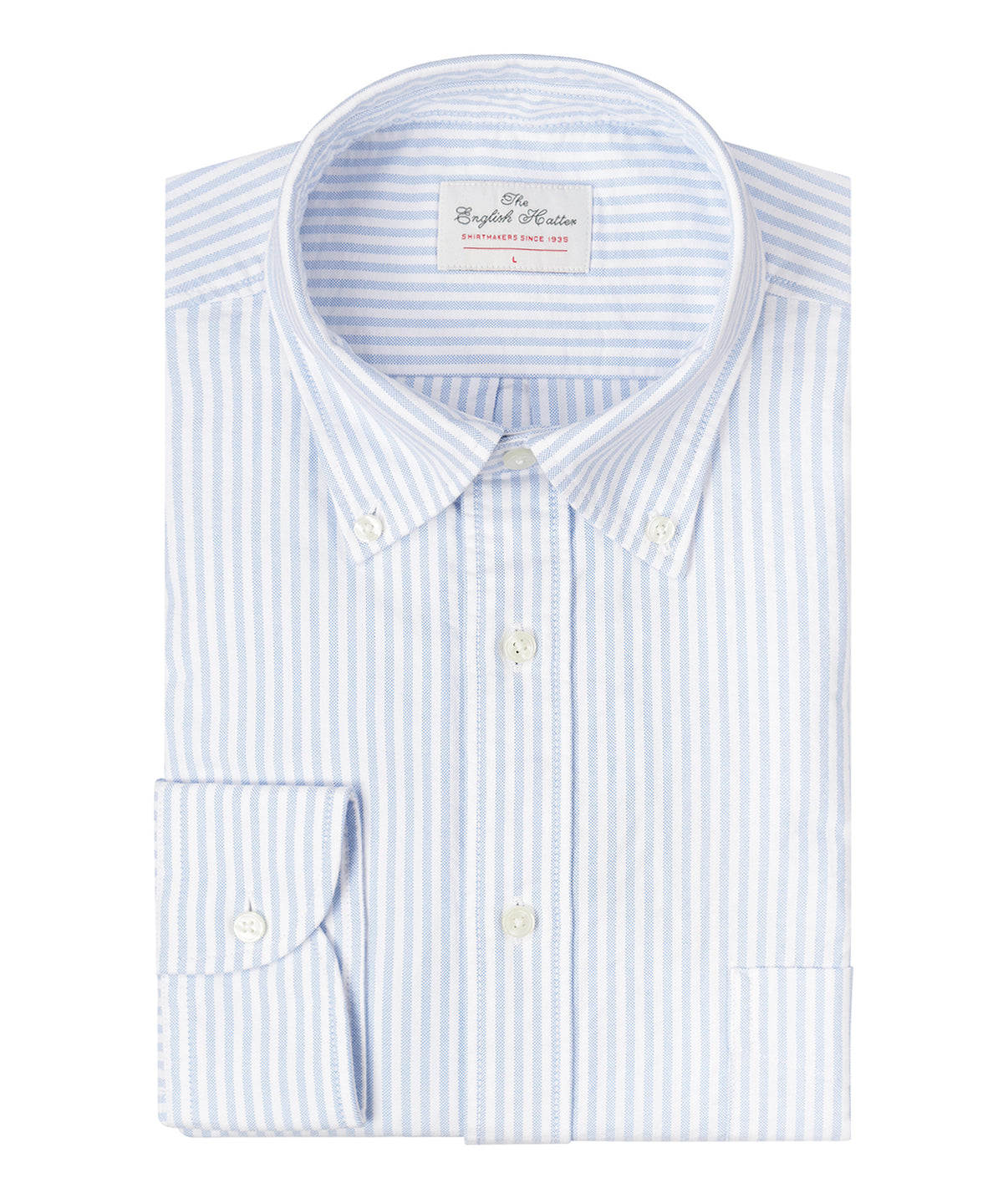 Oxford-Hemd mit Button-Down-Kragen | Hellblau-weiß gestreift