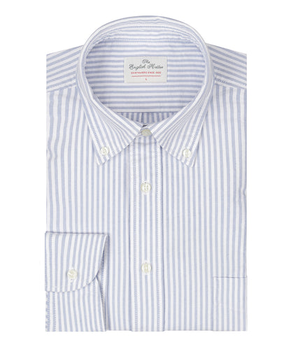 Oxford Shirt Button Down | Donkerblauw Wit Gestreept