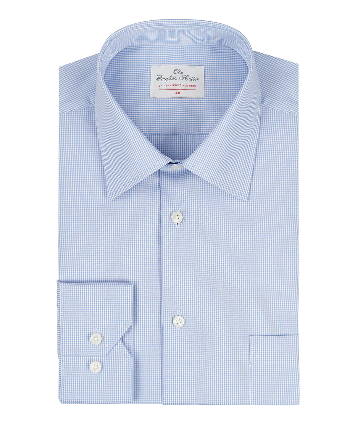 Non Iron Shirt Semi Widespread | Middenblauw ruit