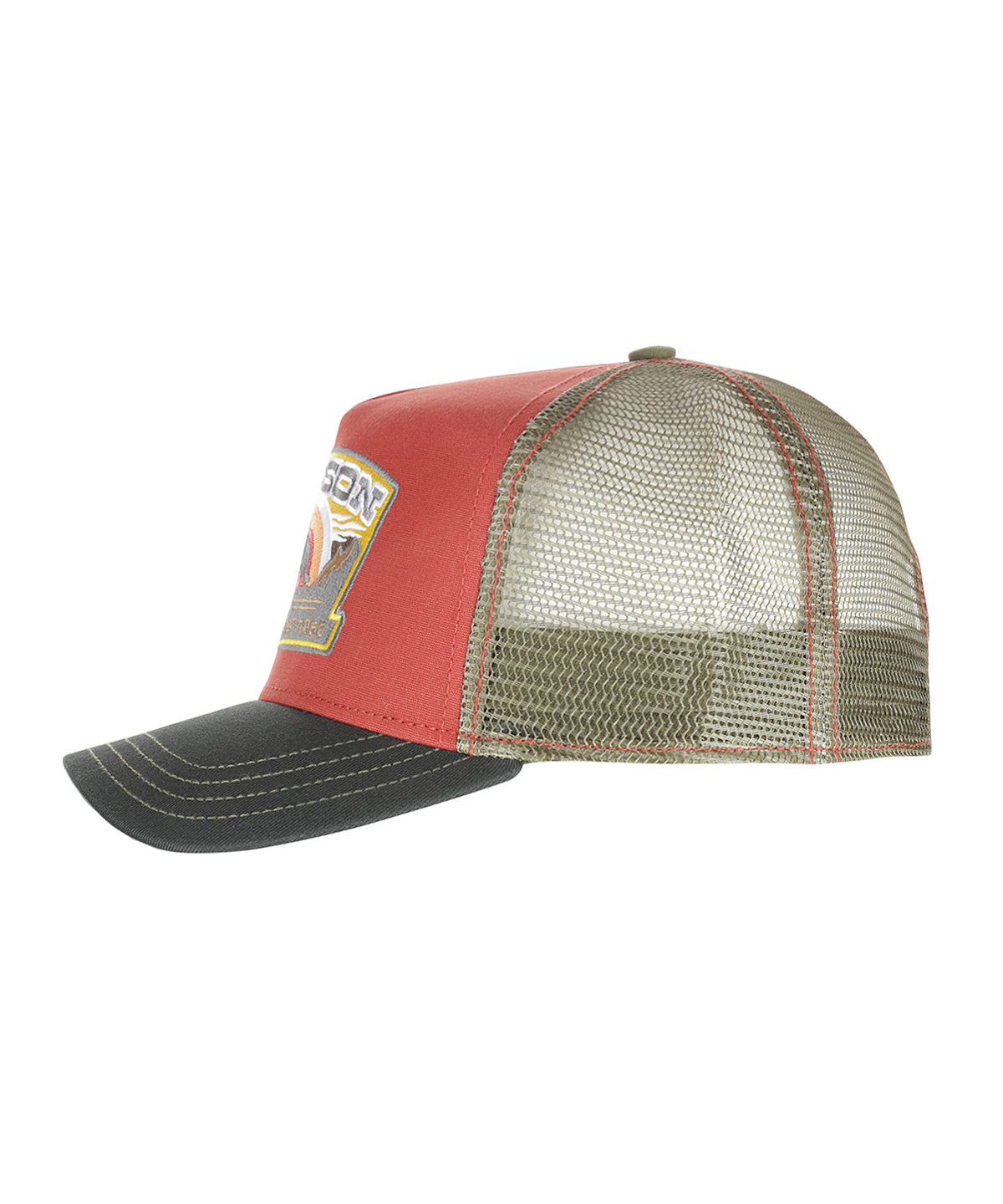 Trucker Cap Wolf | Donkergroen Rood Olijf