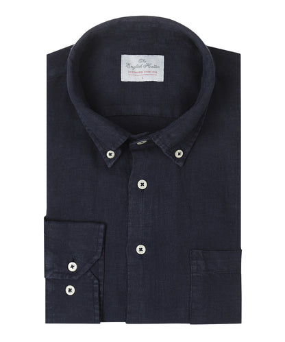 Shirt Garment Washed Linnen | Navy