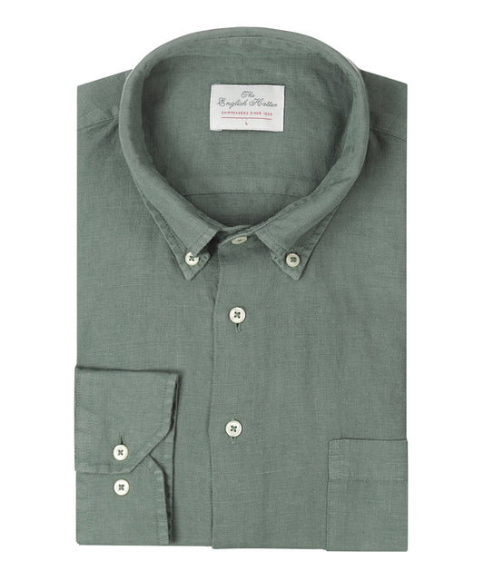 Shirt Garment Washed Linnen | Sage Green