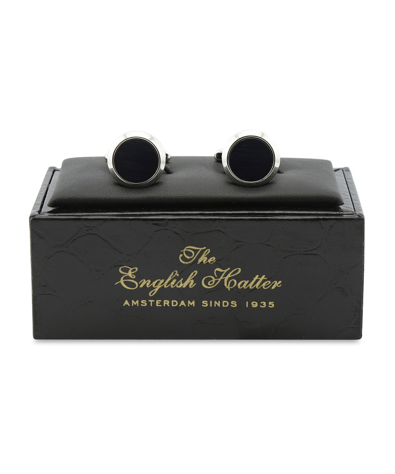 Manchetknopen | Navy Zilver Rond