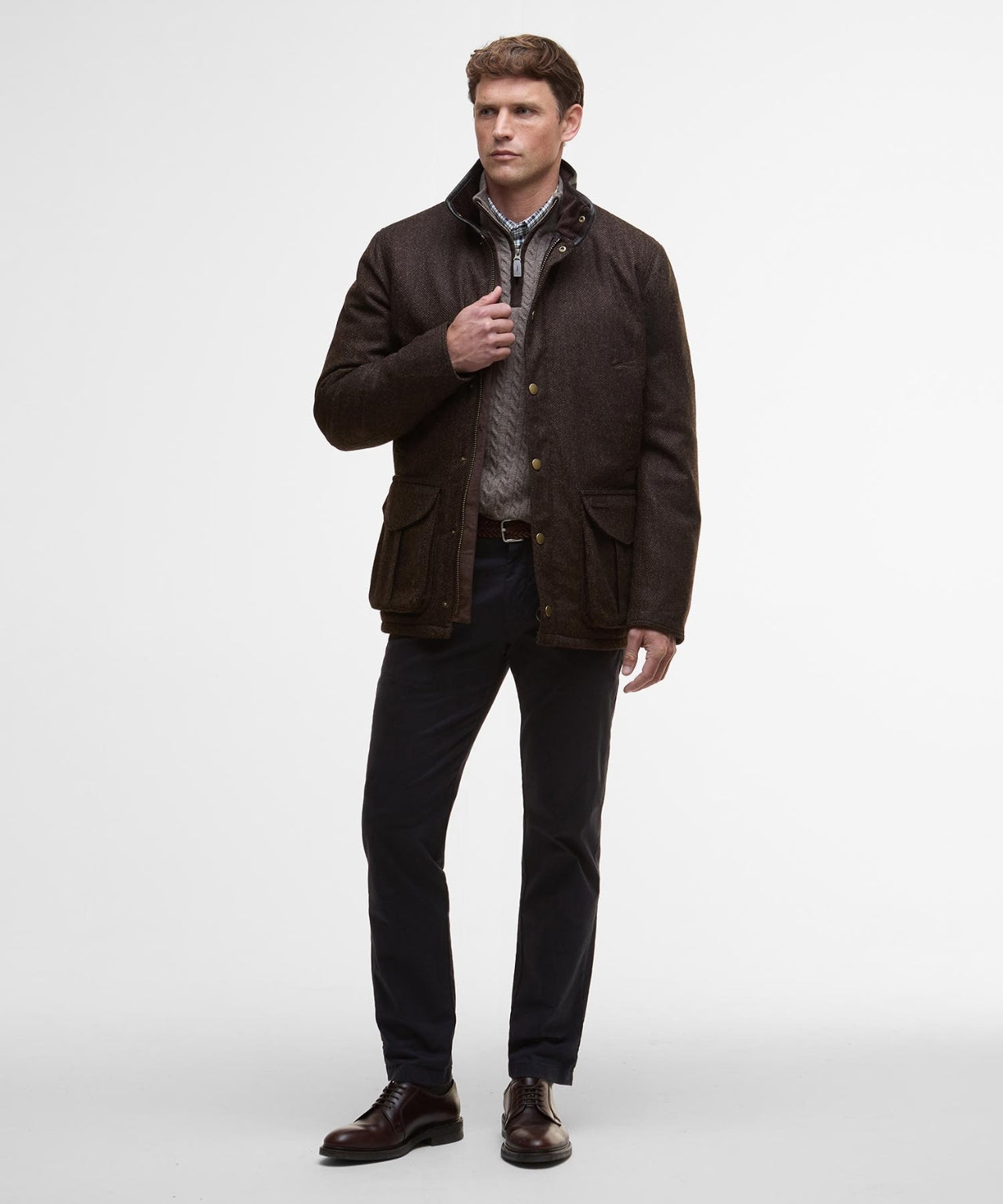 Hereford Tweed Wool Jacket | Brown