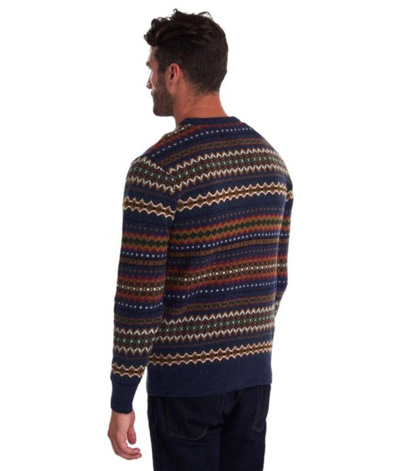 Barbour Fairisle Pullover mit Rundhalsausschnitt | Marineblau