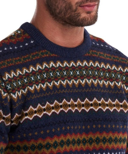Barbour Fairisle Pullover mit Rundhalsausschnitt | Marineblau