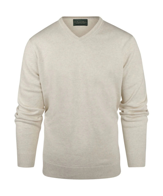 Baumwollpullover mit V-Ausschnitt | Braun
