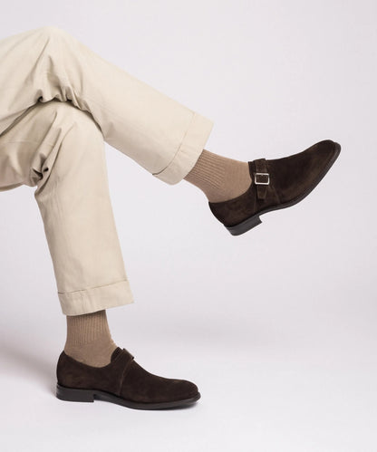 Loake 357 Monk Strap Schuh aus Wildleder | Braun