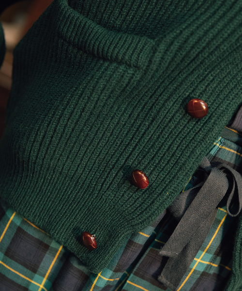 Sjaalkraag Vest 90 Years Edition | 90 Y Green