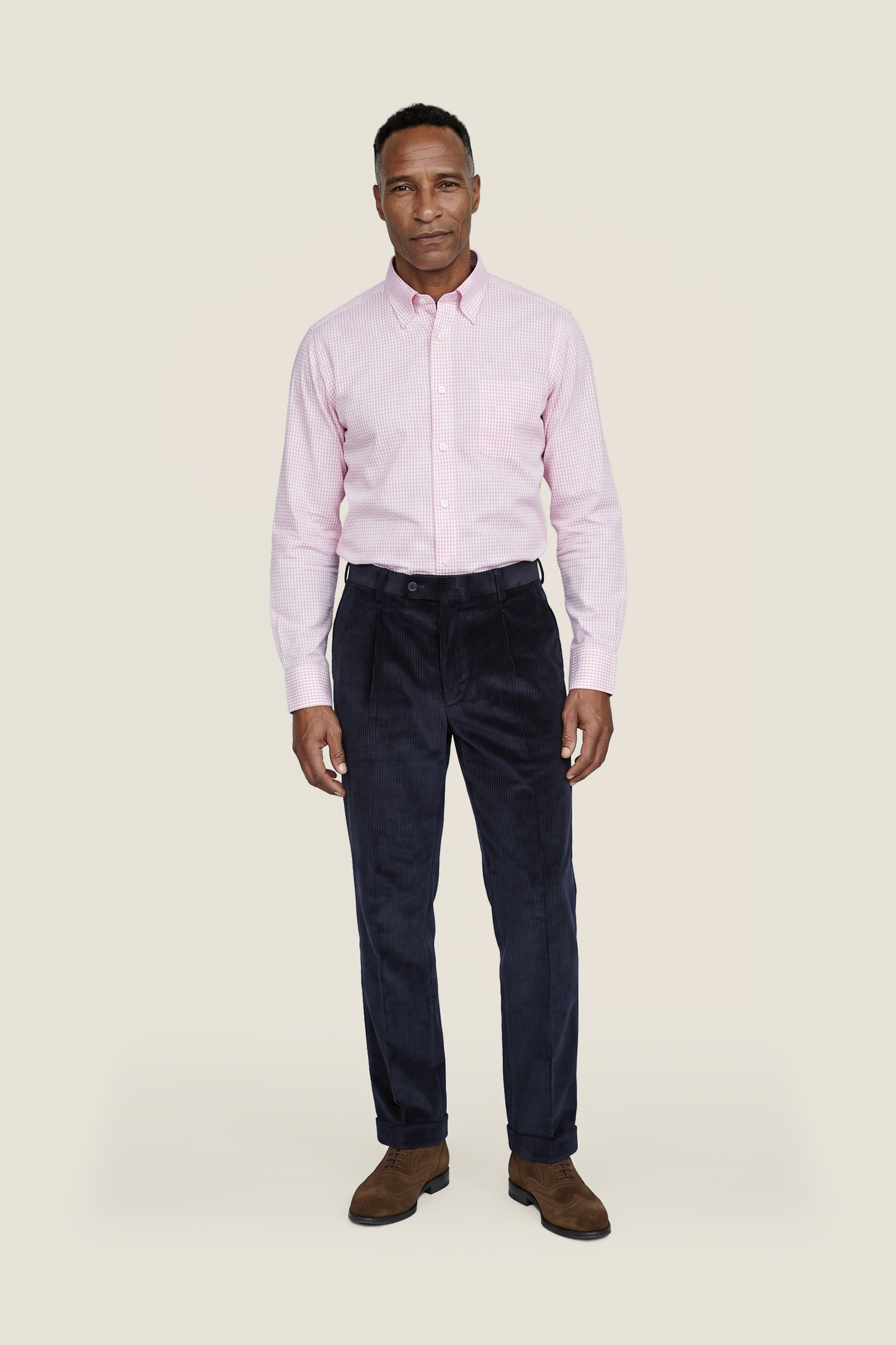 Shirt Button Down | Roze Ruit Fijn