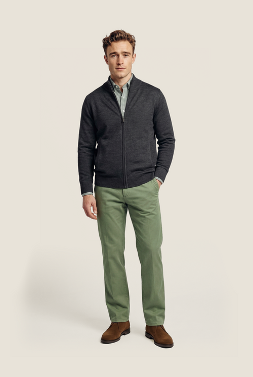 Merino-Reißverschlussweste | Anthrazitgrau