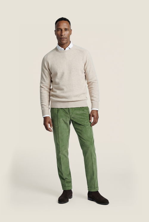 Rundhalspullover aus Lammwolle | Braun