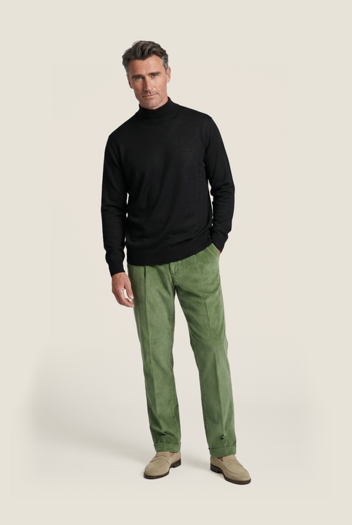 Schildkrötenpullover aus Merinowolle | Schwarz