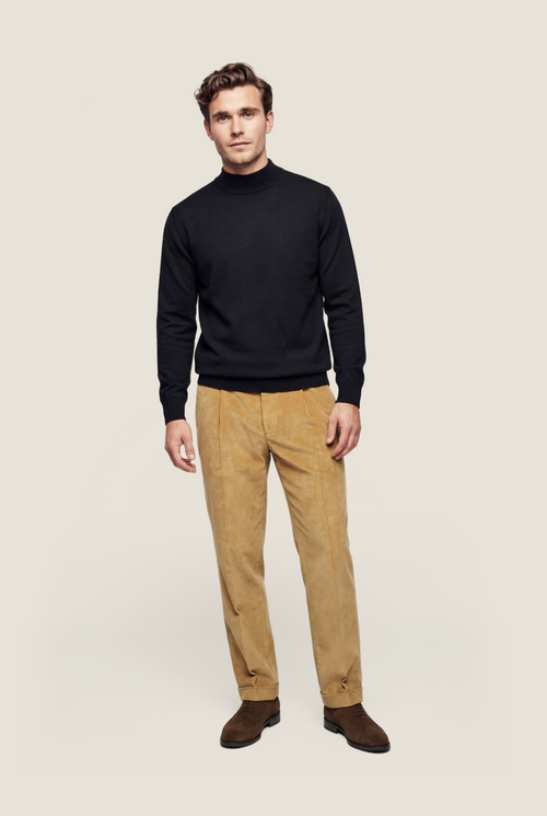 Turtle trui Merino wol | Navy