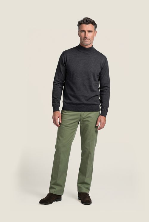 Turtle trui Merino wol | Charcoal