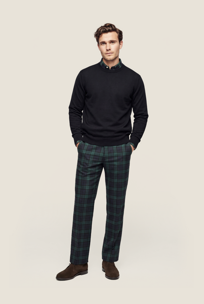 Merino wool round neck sweater | Navy