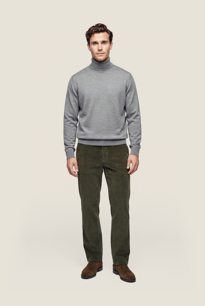 Merino wool turtleneck sweater | Grey