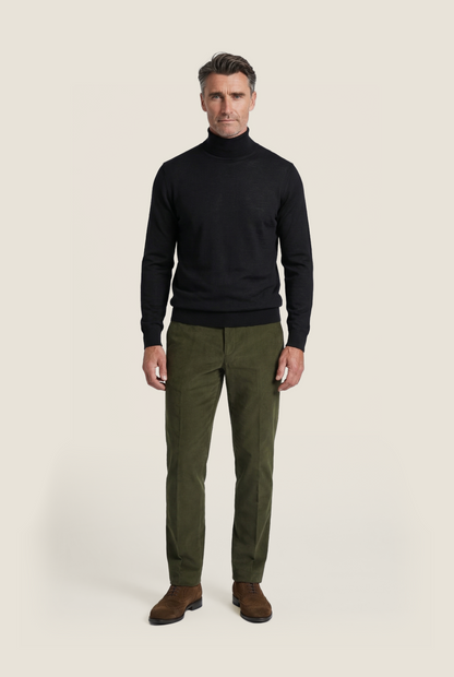 Rollkragenpullover aus Merinowolle | Schwarz
