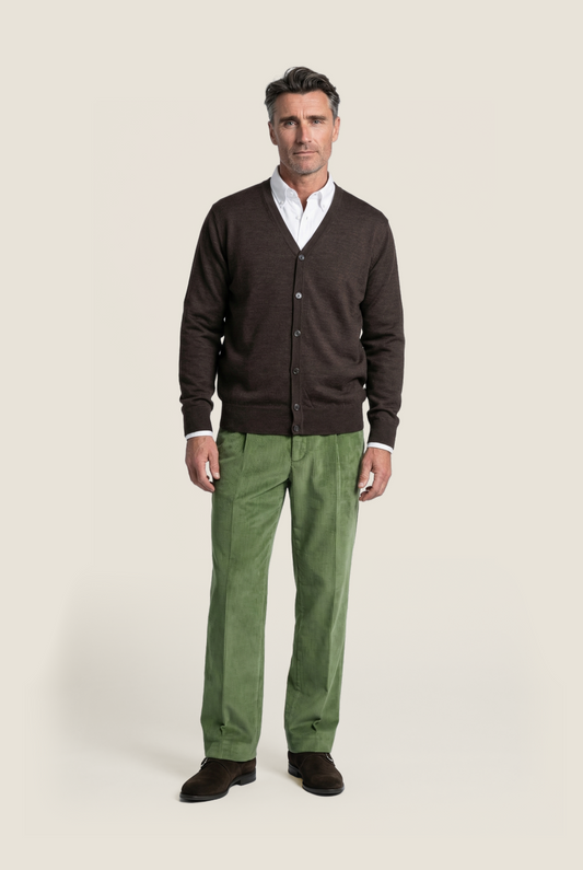 Button Vest fine Merino wool | Dark Brown