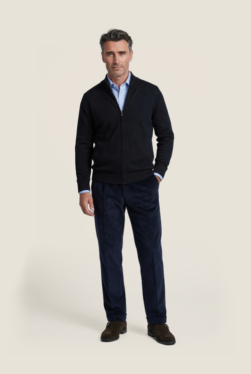 Merino-Reißverschlussweste | Marineblau