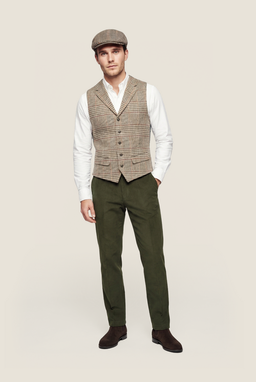 Harris Tweed Gilet | Bruin