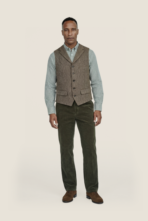 Harris Tweed Gilet | Bruin