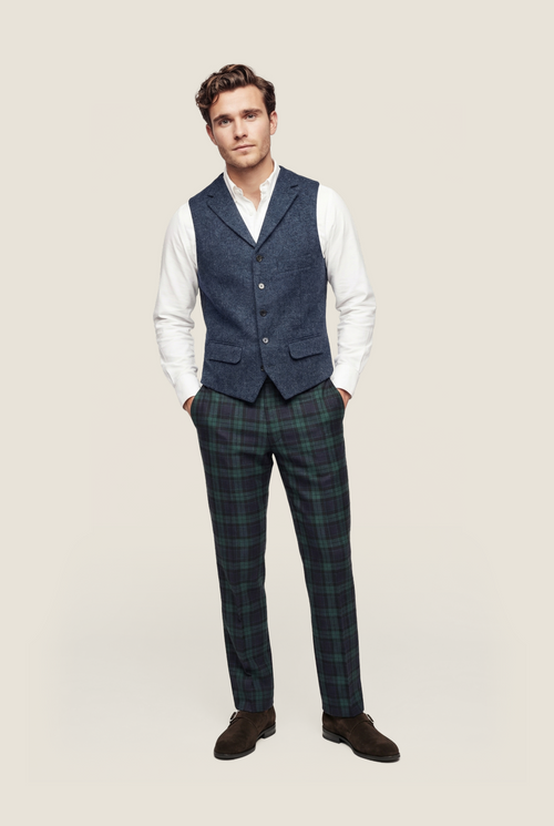 Harris Tweed Gilet | Blauw